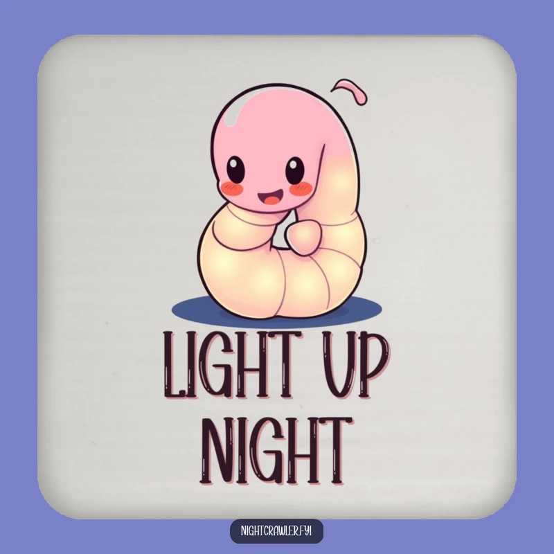 Funny Glowing Worm Coaster: Light Up Your Table, Playful Decor, Funny Gift