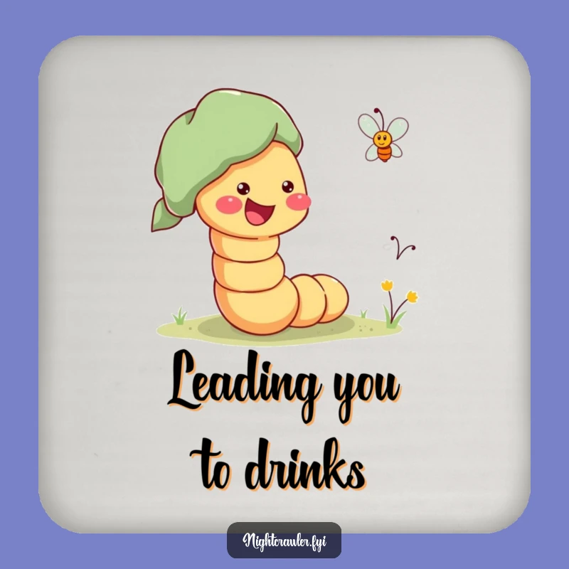 Funny Guiding Worm Coasters: Protect Your Surfaces Funny Gift