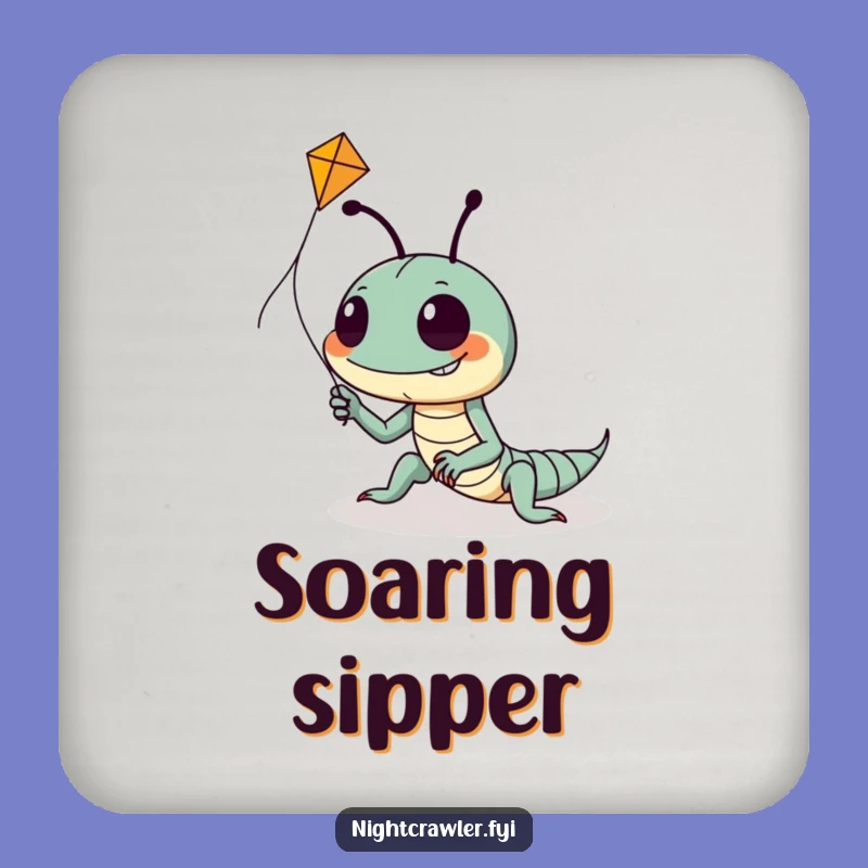 Funny Kite Flying Night Crawler Coaster: Goofy Dreamer Drink Protection