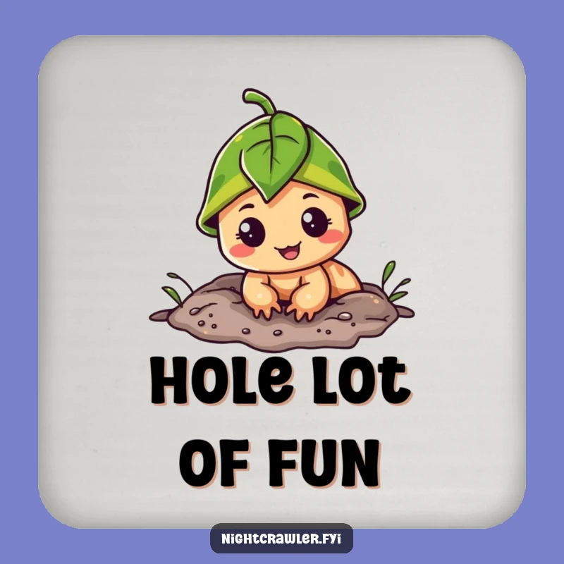 Funny Leaf Cap Night Crawler Coaster: Cheerful Burrow Dweller Protection