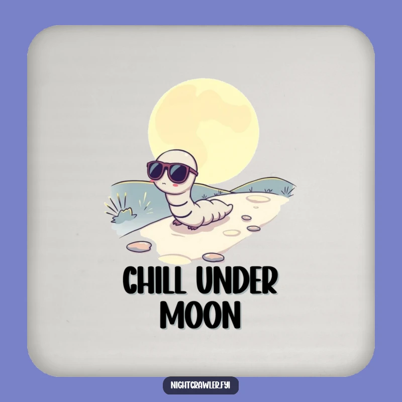 Funny Moonlit Worm Coaster: Cool Protection, Night Vibe Decor, Funny Gift