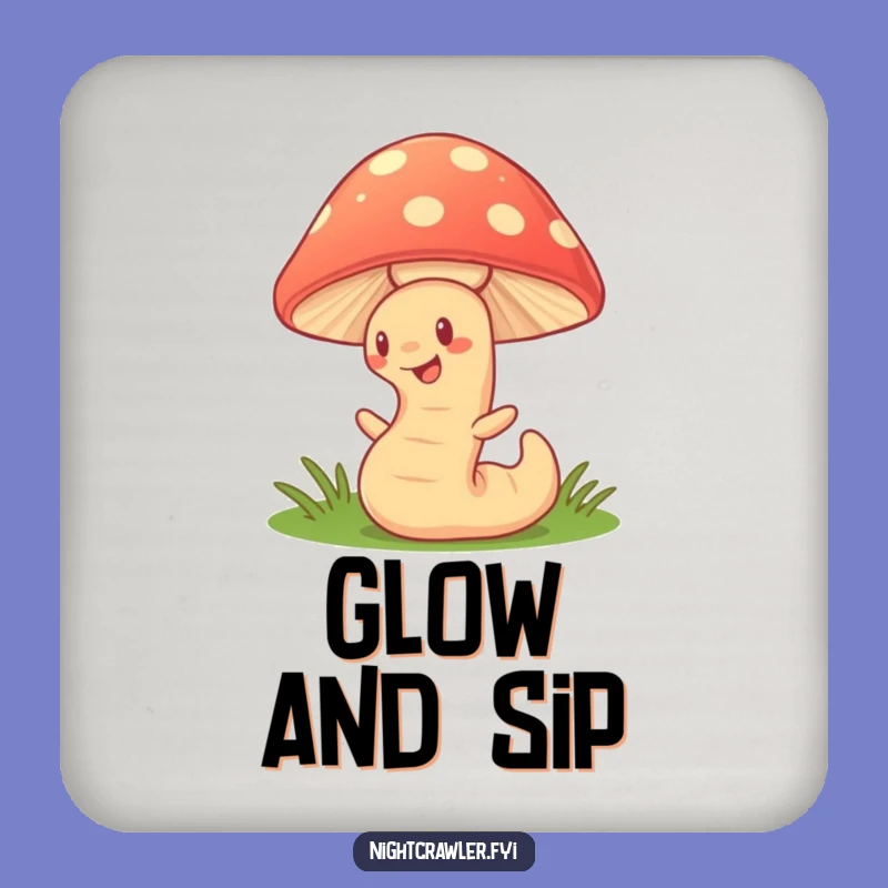 Funny Mushroom Glow Coaster, Whimsical Character Drink Set Accessory