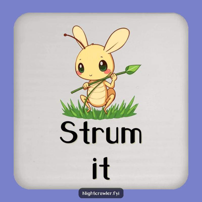 Funny Musical Note Coaster: Cricket Player, Protects Surfaces with Charm, Funny Gift