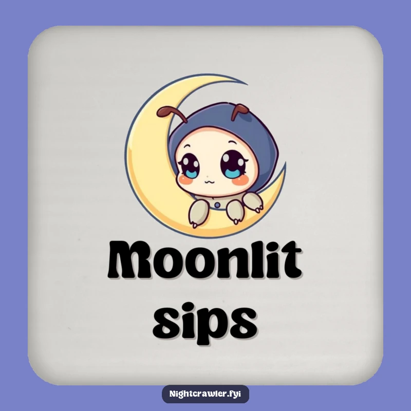 Funny Night Crawler Moon Coaster: Protect Surfaces with Celestial Humor