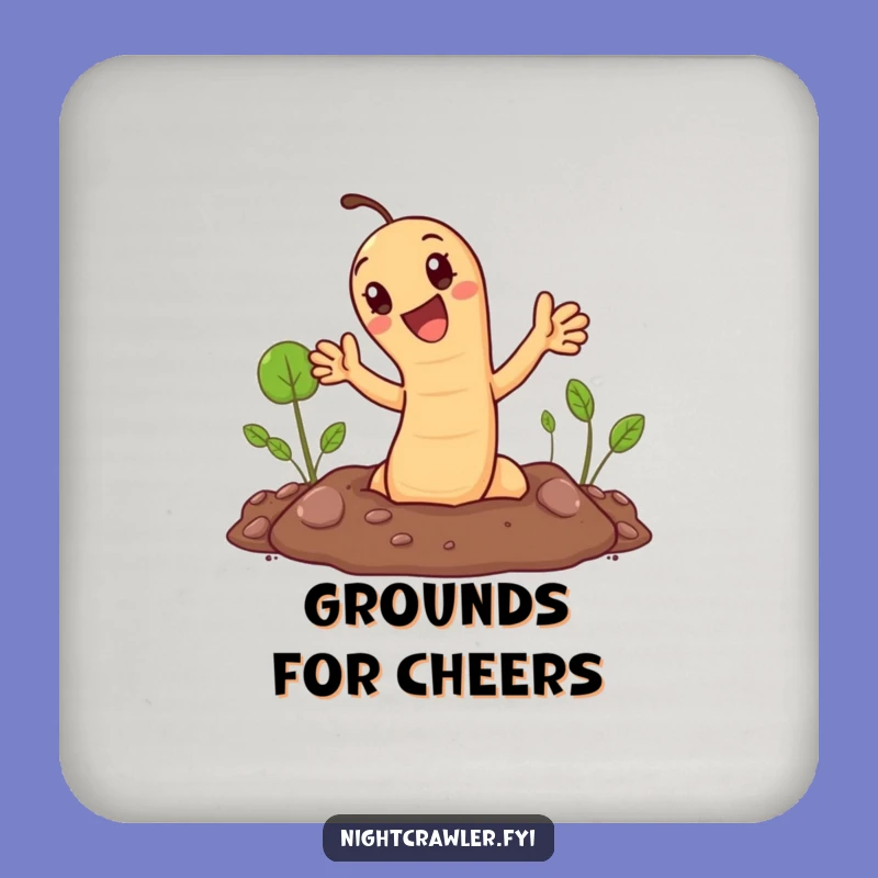 Funny Waving Earthworm Coaster - Protect Surfaces with a Friendly Wave