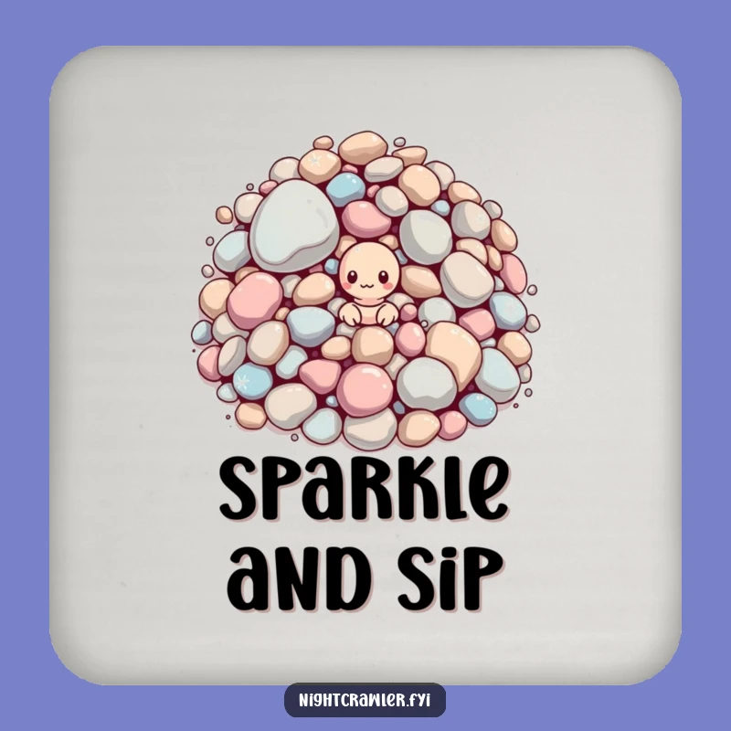 Funny Worm & Sparkle Coaster - Protect Surfaces with Whimsy