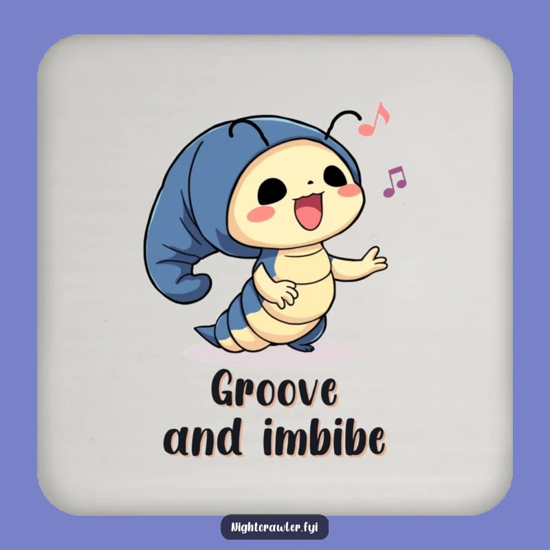 Funny Coaster Set: Night Crawler's Happy Dance for Music Lovers