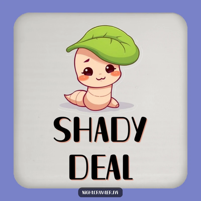 Funny Mischievous Worm Coaster: Leafy Peek, Playful Protection, Funny Gift