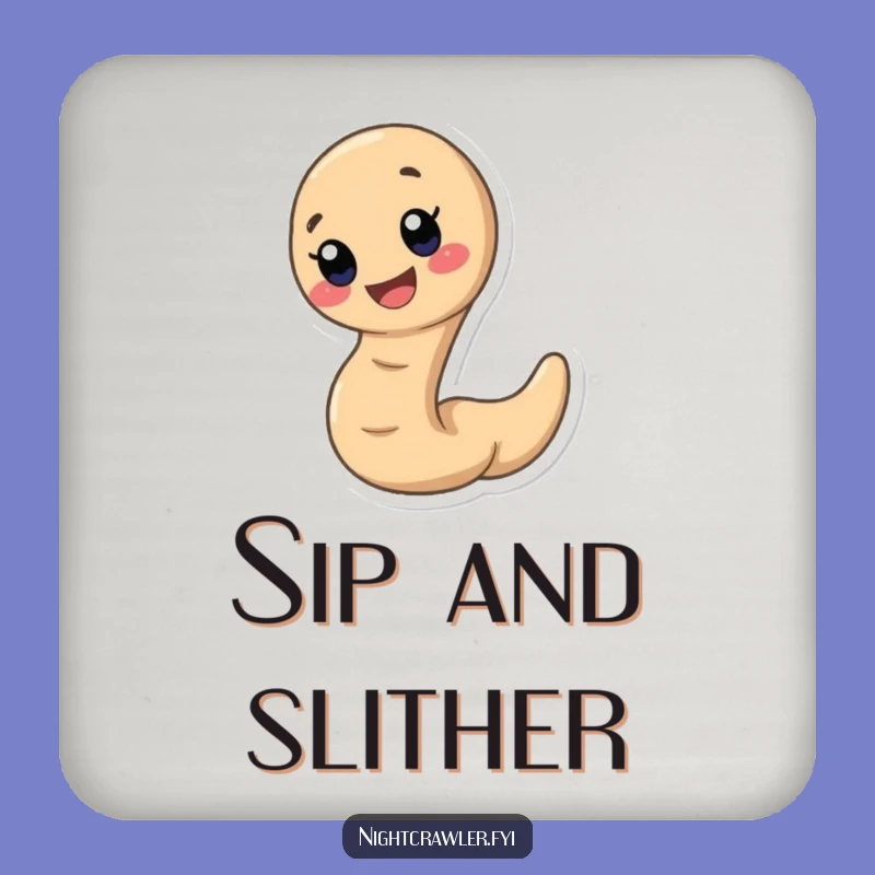 Funny Earthworm Coaster - Speedy Happy Smile Drink Saver