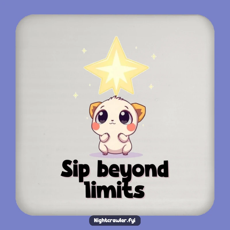 Funny Star Gazer Coaster: Curious Creature's Colossal Twinkle Surprise Drink Protector