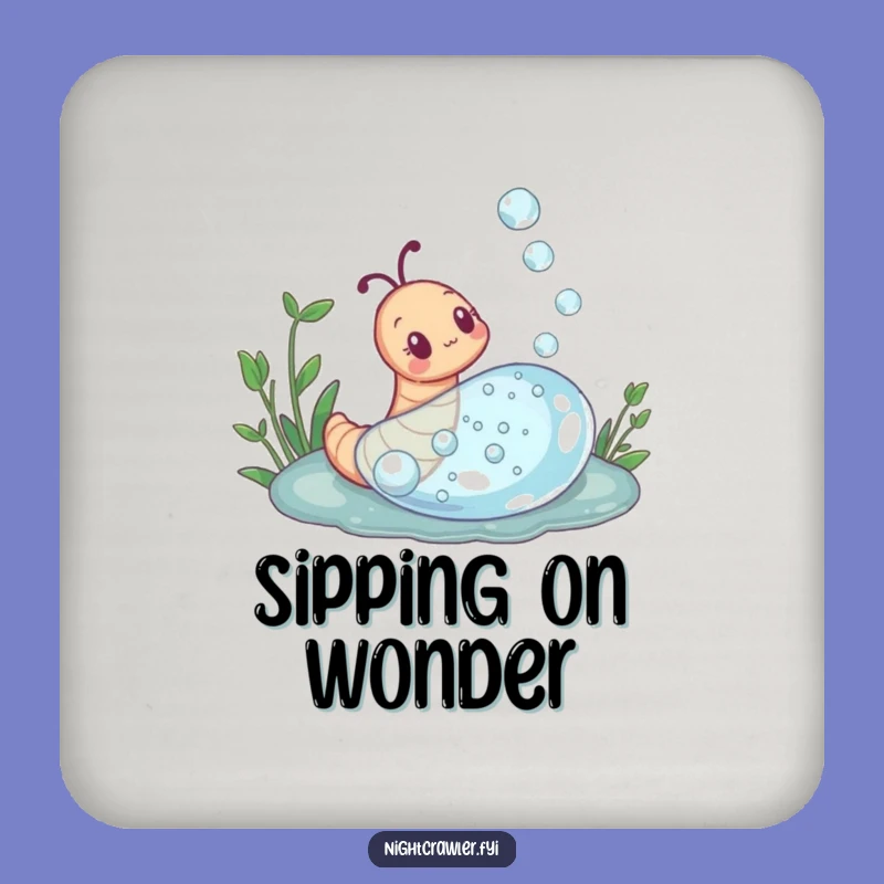Funny Curious Dewdrop Earthworm Coaster: Protect Surfaces with Wonder