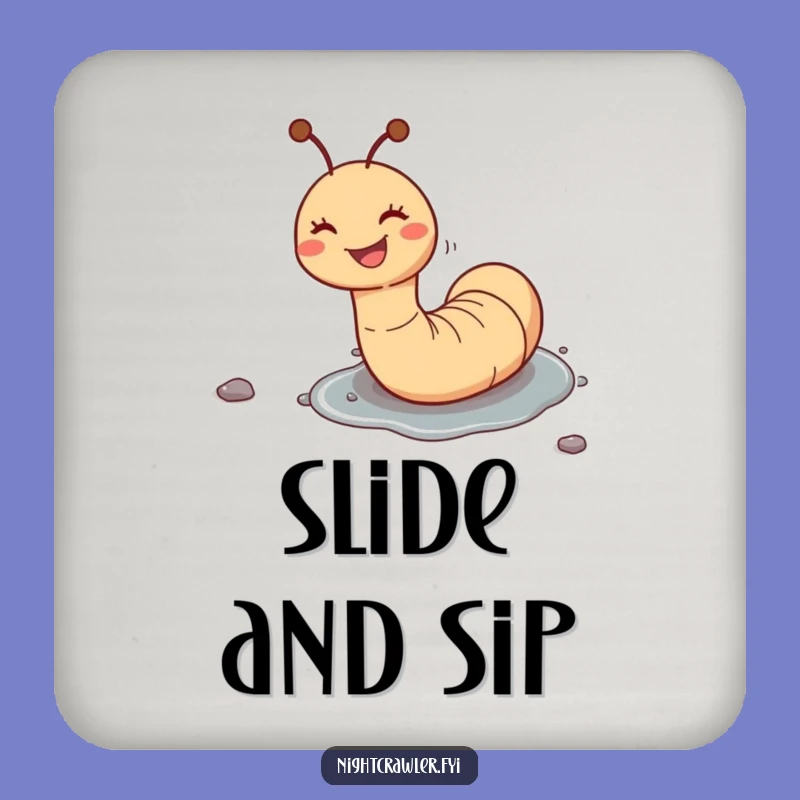 Funny Worm Sliding Pebble Coaster: Protect Surfaces with Humor
