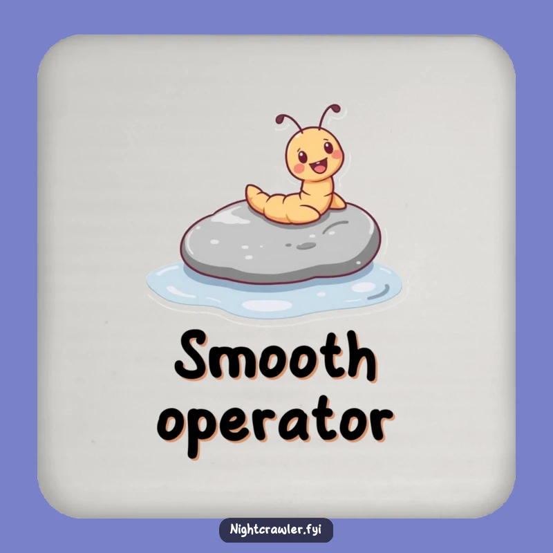 Funny Worm Sliding Drink Coaster - Protect Surfaces Worm Pebble Slide Style