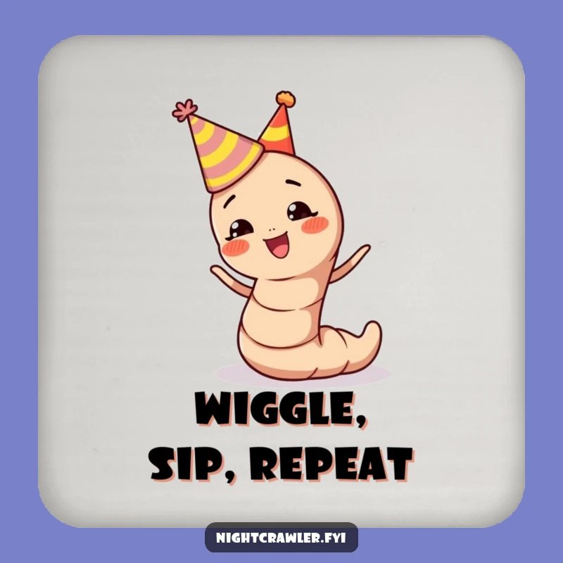 Funny Earthworm Party Coasters: Protect Surfaces with Festive Fun