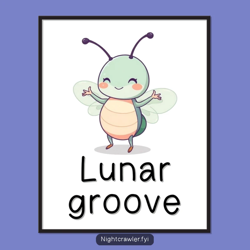 Funny Moonlight Dance Insect Poster: Cute Bug Twitch Wall Art, Gift