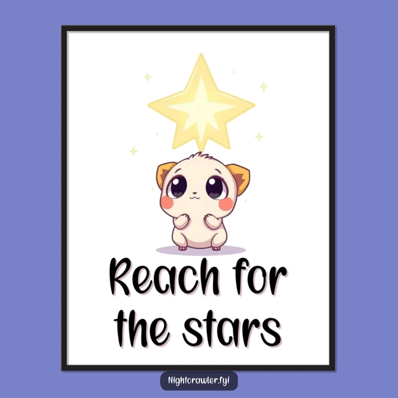 Funny Star Gazer Poster: Curious Creature's Colossal Twinkle Surprise Wall Art