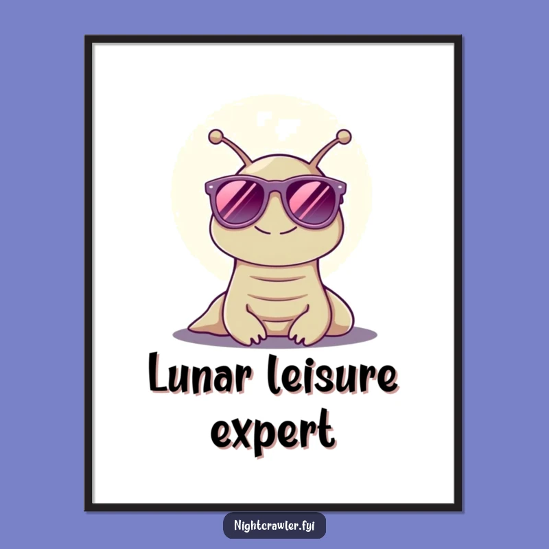 Funny Moonlight Slug Poster: Add Hilarious Nocturnal Vibes to Your Walls, Great Gift