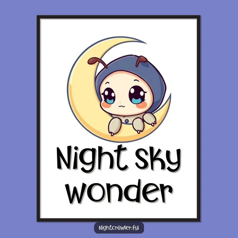 Funny Night Crawler Moon Poster: Whimsical Wall Art & Unique Gift