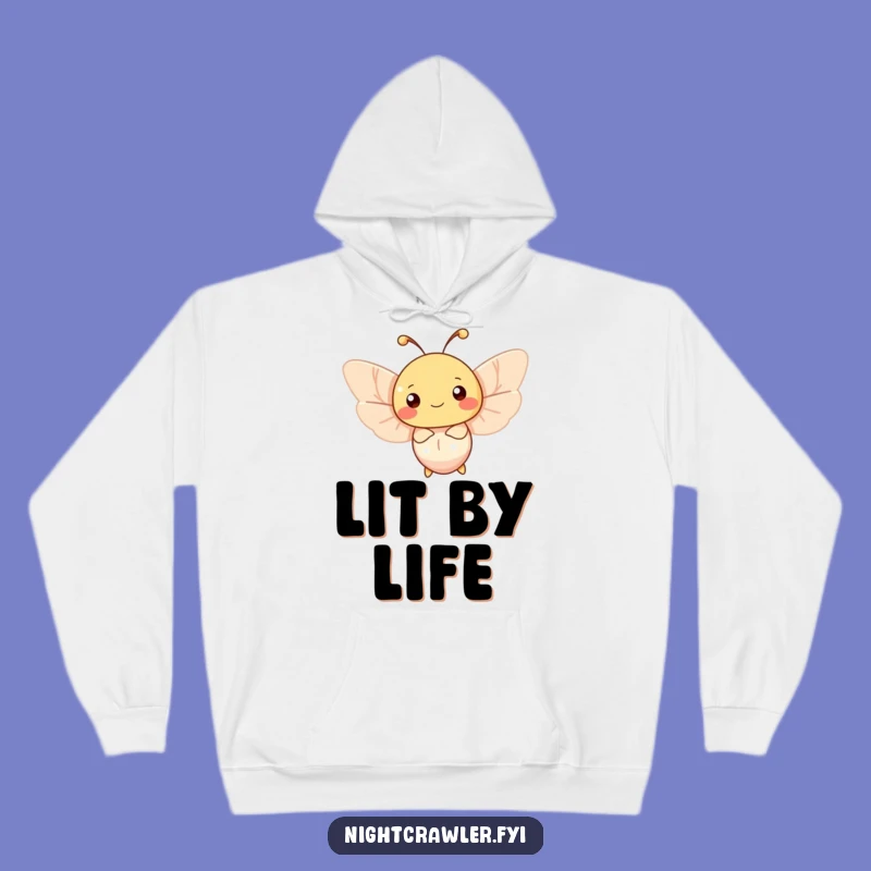 Funny Happy Moth Hoodie: Cozy Glow Seeker, Perfect Warm Gift!