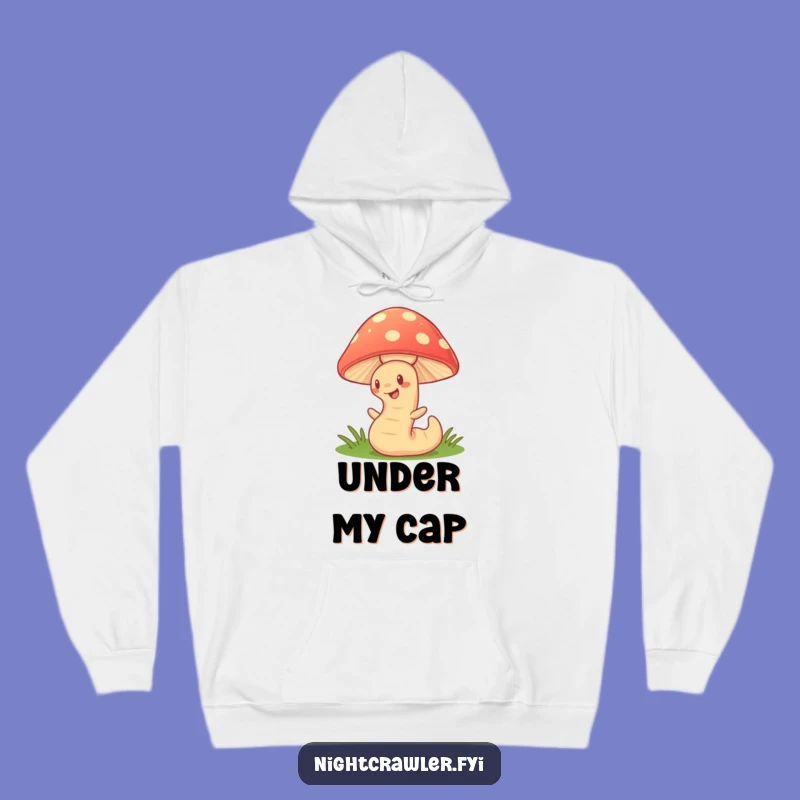 Funny Mushroom Dweller Hoodie, Cozy Character Apparel for Nature Enthusiasts