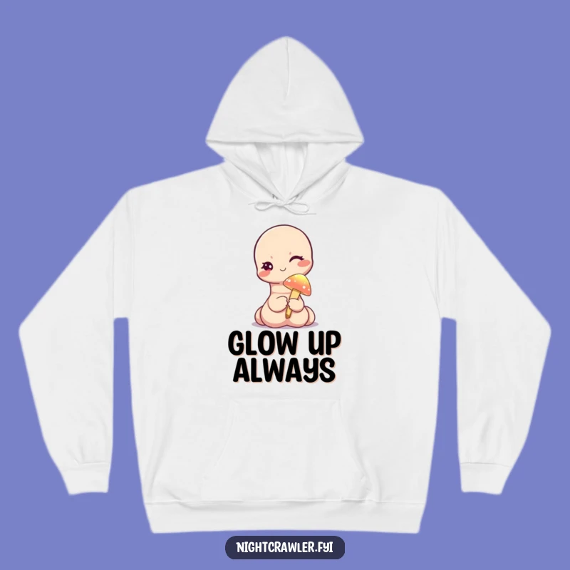 Funny Worm Winking Hoodie - Cozy Worm Mushroom Magic Comfort