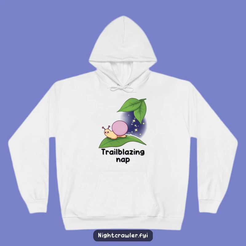 Funny Moonlit Snail Hoodie, Cozy Character Apparel for Dreamy Evenings