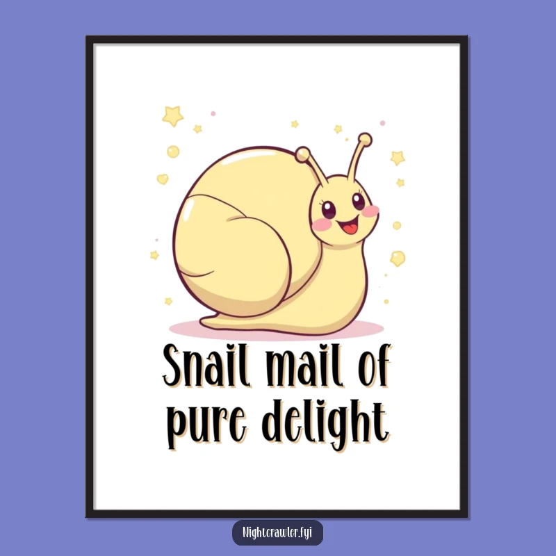 Funny Free Printable Snail Wall Art - Giggling Character Downloadable Decor
