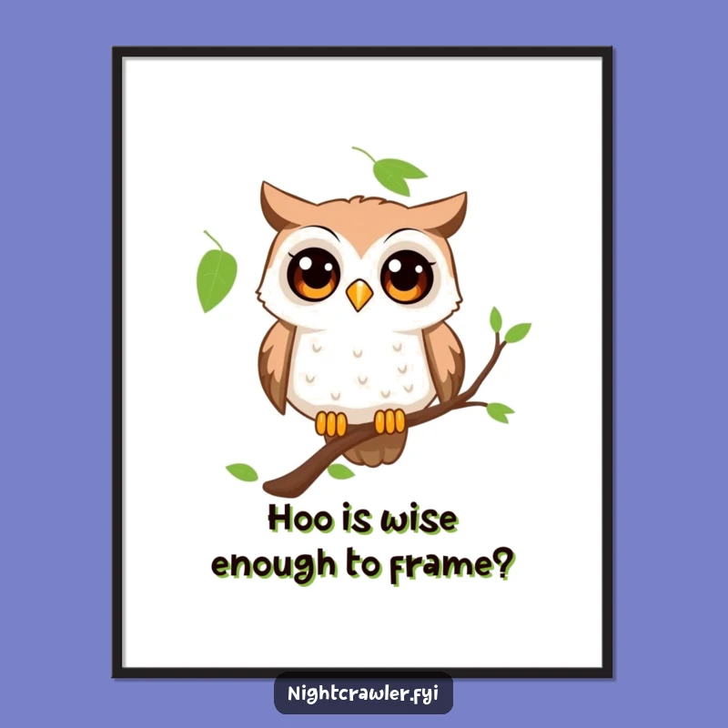 Free Printable Owl Wall Art: Curious character, perfect funny downloadable gift for unique home decor.