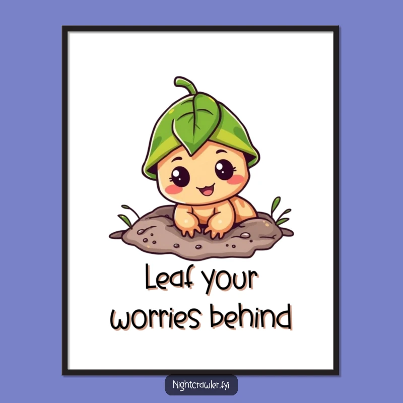 Funny Free Printable Wall Art: Night Crawler Leaf Cap Burrow Downloadable Art
