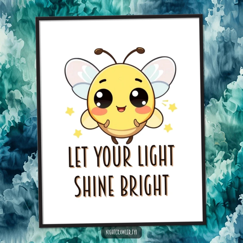 Funny Free Printable Wall Art: A playful firefly blinking its light, creating a surprising and enchanting glow.