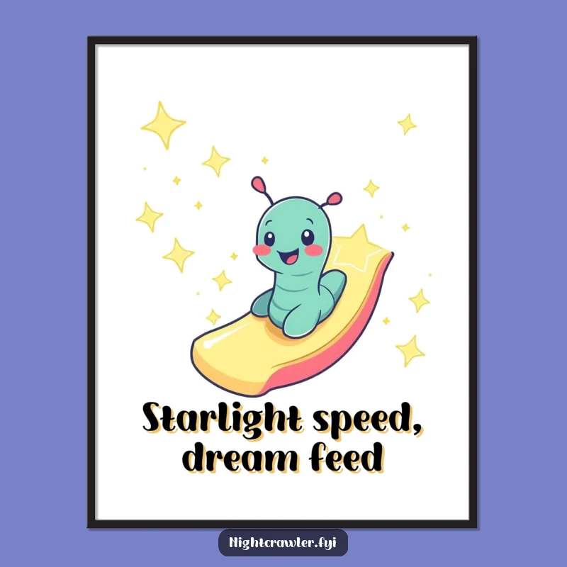 Free Printable Wall Art: Starlight Worm Slide, Funny Downloadable Decor