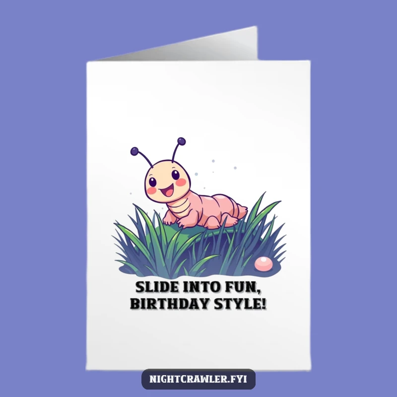 Free Printable Birthday Card: Night Crawler Slides Into Your Celebration