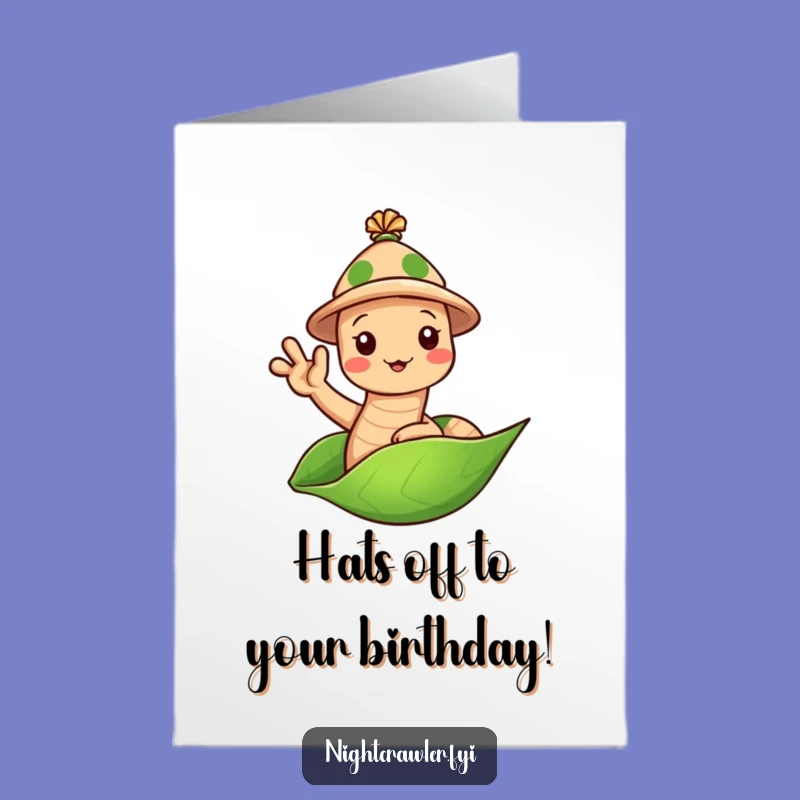 Free Printable Funny Birthday Card: Waving Earthworm Hello, Downloadable Gift
