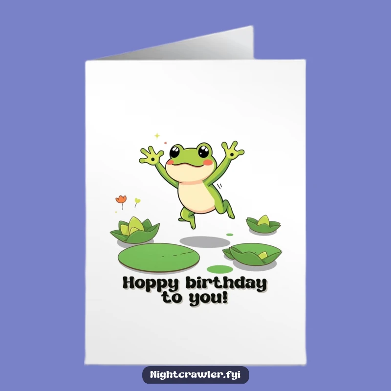 Free Printable Frog Birthday Card - Funny Jumping Downloadable Gift for Night Owls