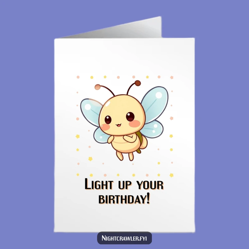 Free Printable Birthday Card: Blinking Firefly - Cheerful Downloadable Gift