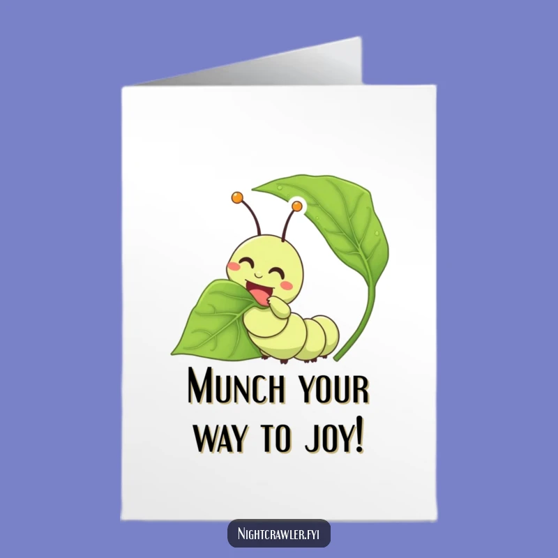 Free Printable Birthday Card: Happy Caterpillar Munching, Celebrate Your Big Day!