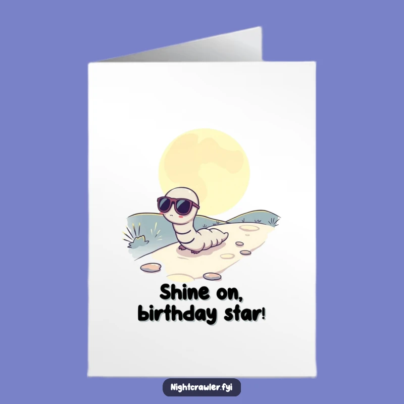 Cool Birthday Card Free Printable: Sunglass Worm, Chill Downloadable Greeting for Fun