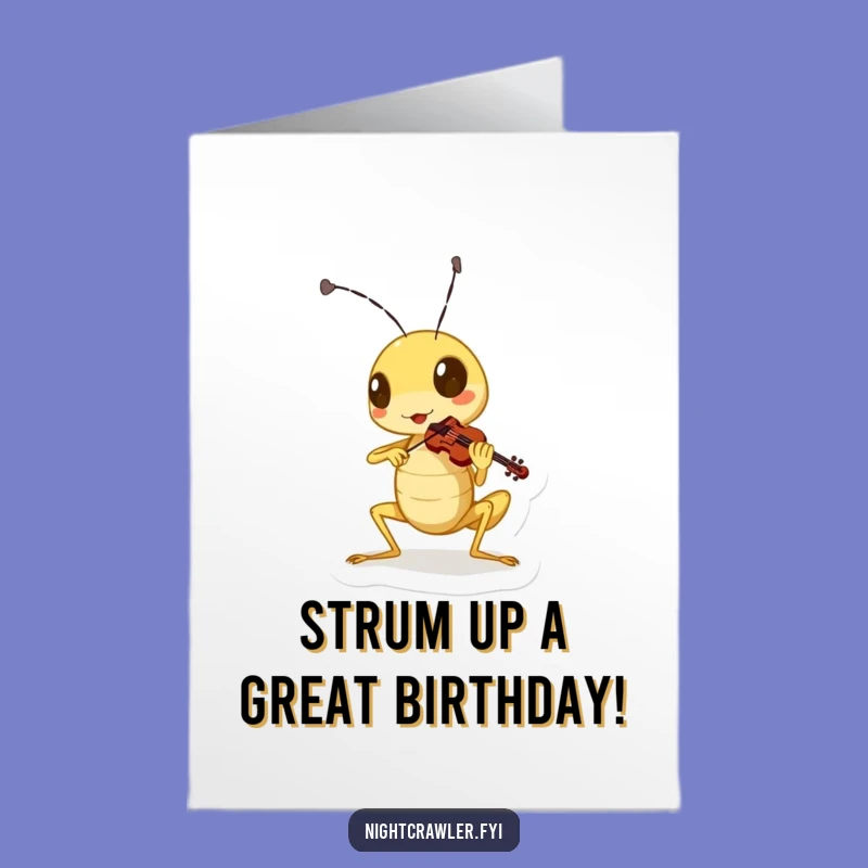 Free Printable Birthday Card: Cricket Serenades Your Special Day with Joy!