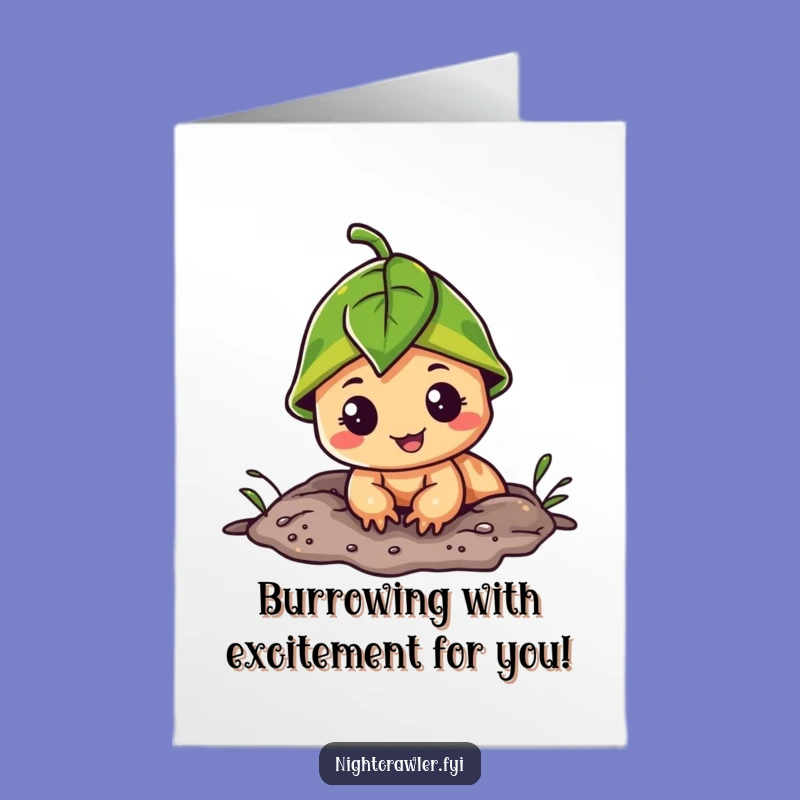 Free Printable Congrats Card: Night Crawler Leaf Cap Funny Downloadable Gift