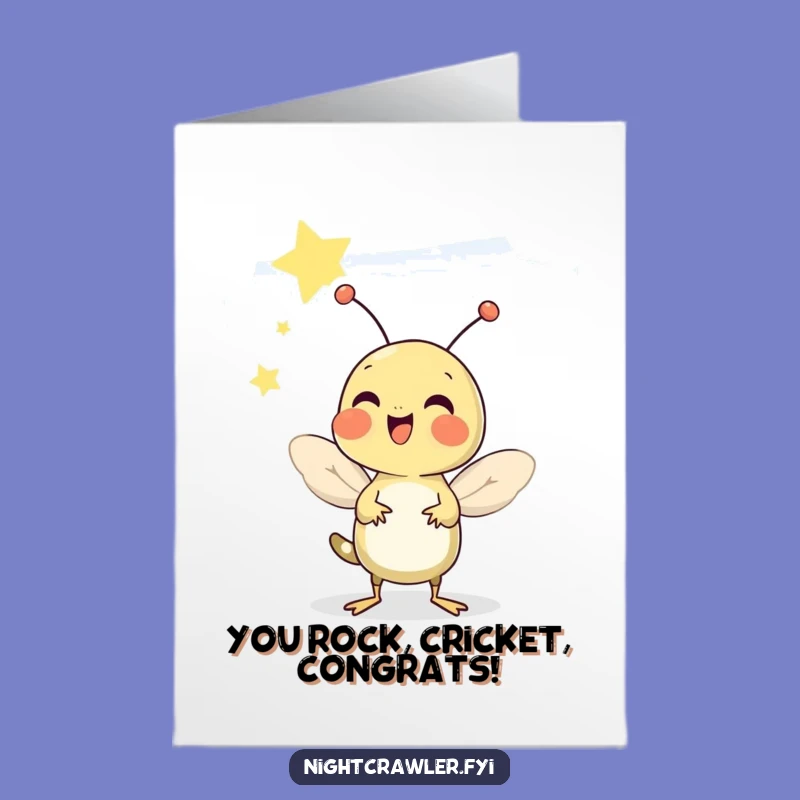 Free Printable Congrats Card: Cricket's Starry Song for Your Success