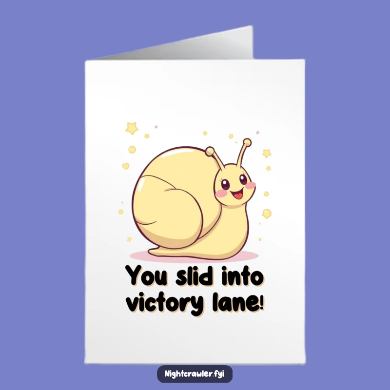Free Printable Snail Congrats Card - Giggling Character Downloadable Celebration