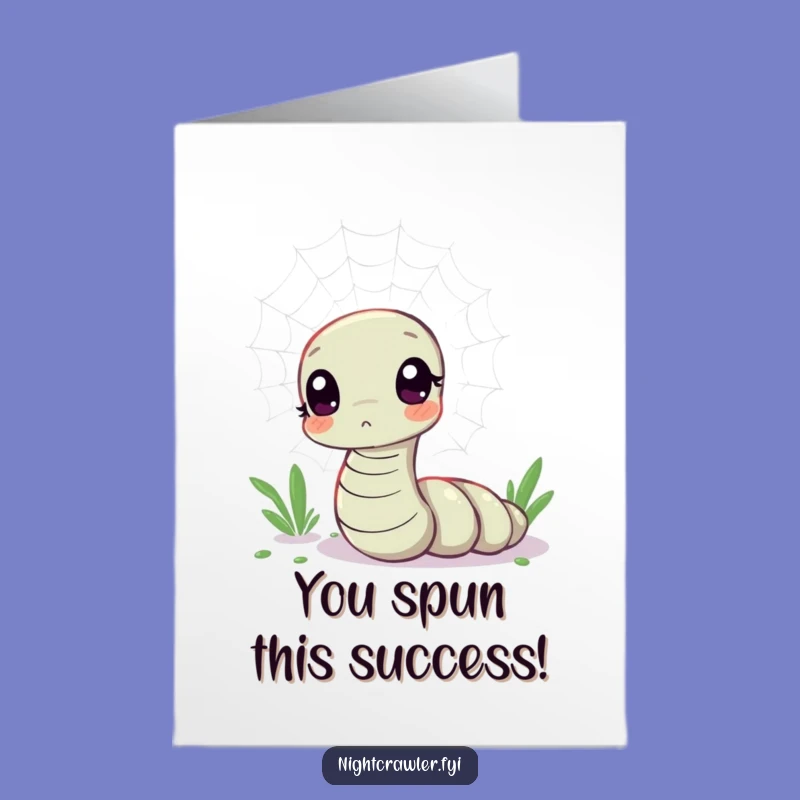 Funny Free Printable Congrats Card: Worm & Web, Humorous Downloadable Gift