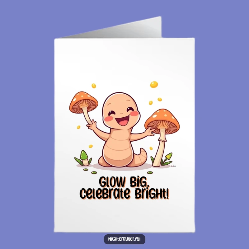 Congrats Earthworm Juggling Mushrooms Free Printable Greeting Card
