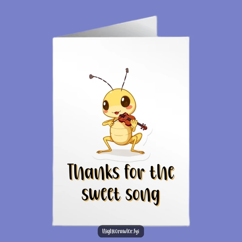 Free Printable Thank You Card: Cricket's Violin Plays Thanks Loudly!