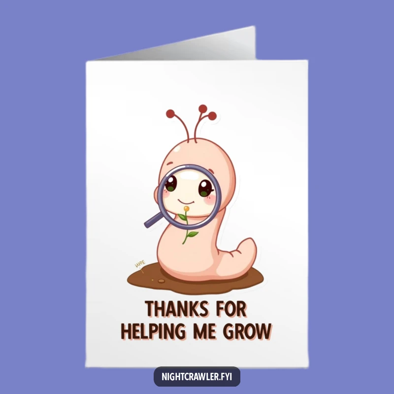 Free Printable Worm Sprout Thank You Card: Whimsical Downloadable for Gratitude