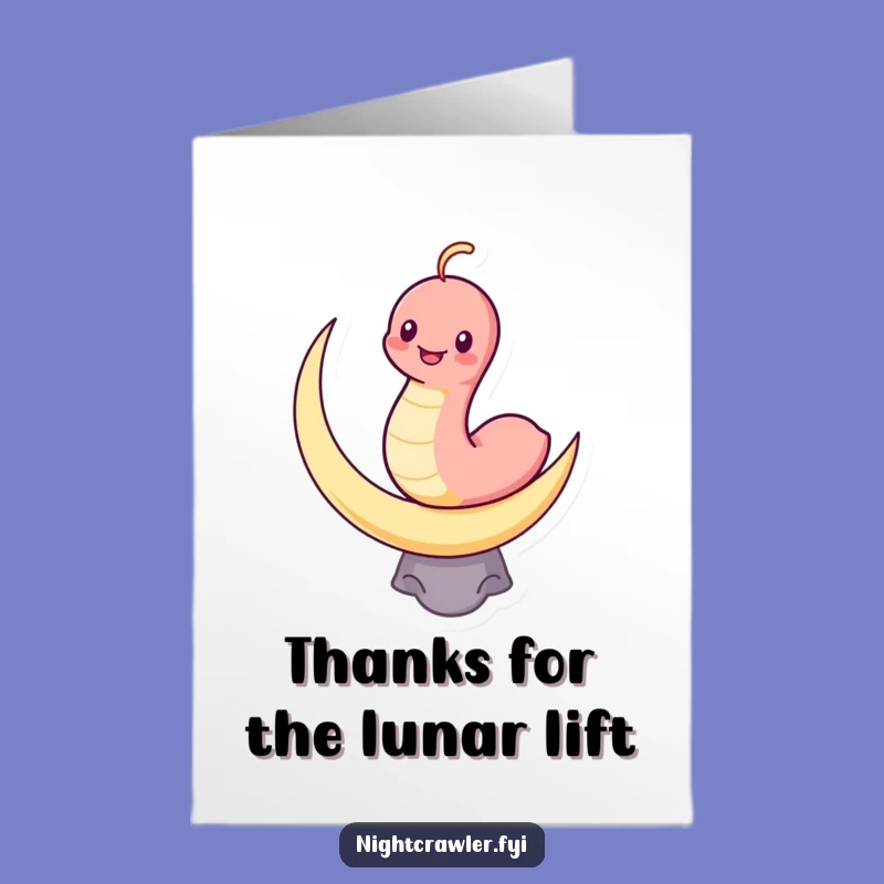 Free Printable Moon Worm Thank You Card: Whimsical Downloadable for Stellar Gratitude