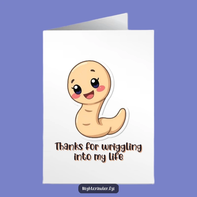 LOL Free Printable Worm Thank You Card - Happy Character Download