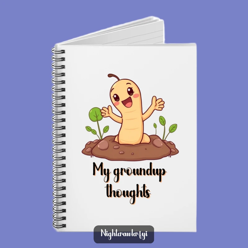 Funny Waving Earthworm Notebook - Jot Down Your Cheerful Thoughts
