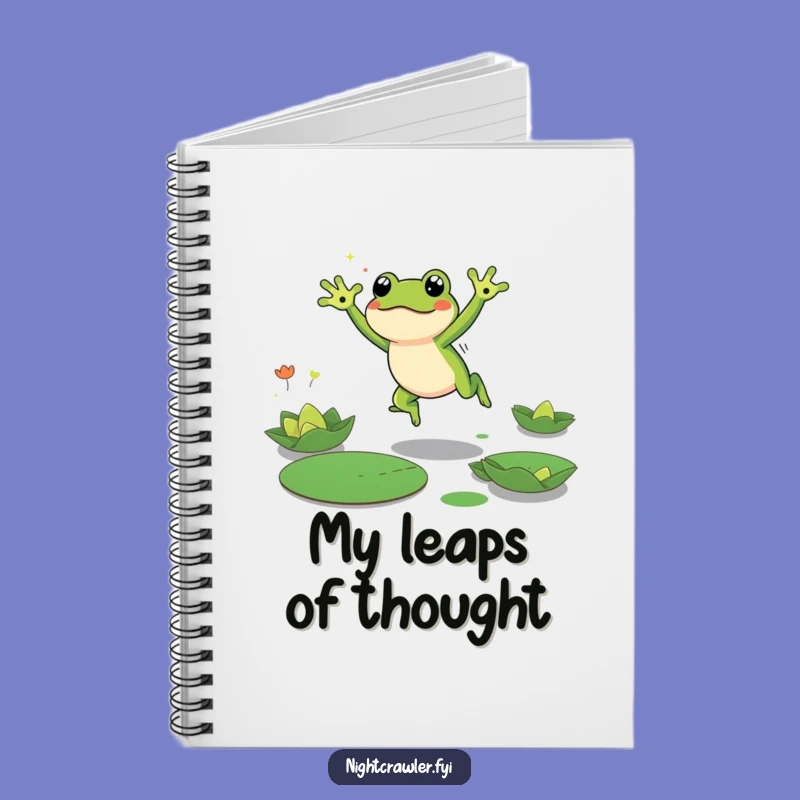 Funny Frog Notebook: Journal Leaping Character, Dark Lily Pad Notes, Perfect Funny Gift