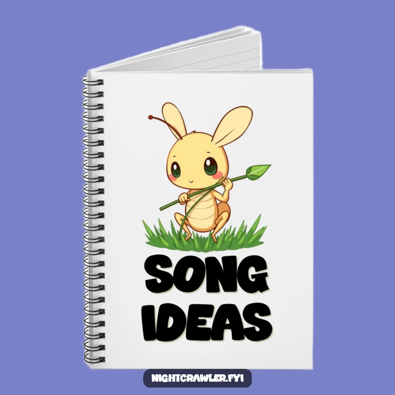 Funny Songwriting Notes Notebook: Cricket Musician, Lined Pages, Great Funny Gift